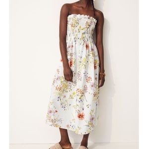 H&M Wildflower Collection Calf Lenght Linen Dress